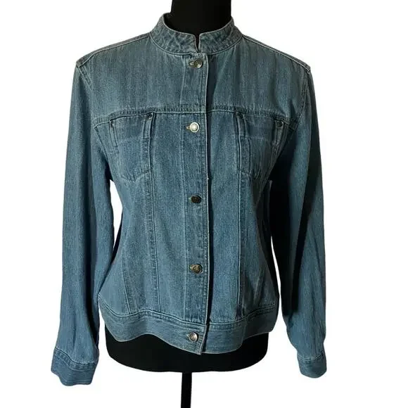 Crazy Horse (LP) Denim Jacket Clean Lines Women's Petite Large - Picture 14 of 15